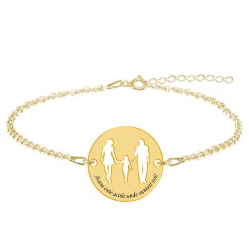 Together - Bratara personalizata din argint 925 placat cu aur galben 24K -banut