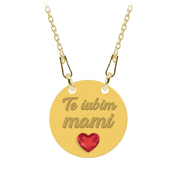 Zimea - Colier personalizat din argint placat cu aur galben 24K si cristal - Banut