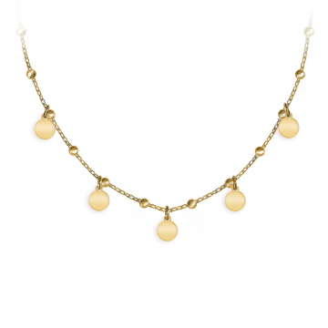 Alisa - Colier personalizat tip salba cu banuti din argint 925 placat cu aur galben 24K