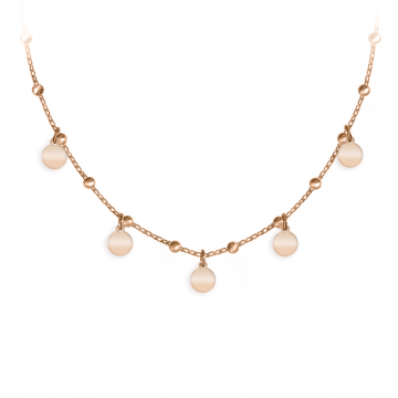 Alisa - Colier personalizat tip salba cu banuti din argint 925 placat cu aur roz