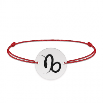 Amelie - Bratara personalizata snur banut cu semn zodiacal din argint 925