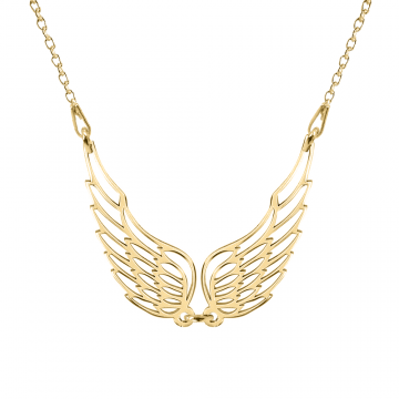 Angela - Colier personalizat doua aripi ingeras din argint 925 placat cu aur galben 24K