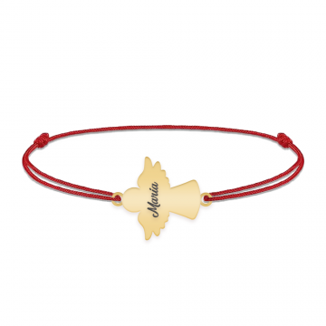 Angelino - Bratara personalizata snur ingeras din argint 925 placat cu aur galben 24K