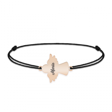 Angelino - Bratara personalizata snur ingeras din argint 925 placat cu aur roz
