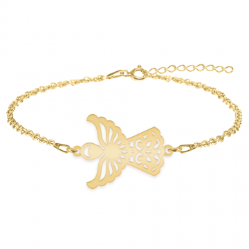 Aniela  - Bratara personalizata ingeras din argint 925 placat cu aur galben 24K