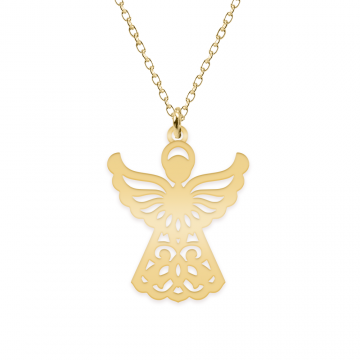 Aniela - Colier personalizat ingeras din argint 925 placat cu aur galben 24K