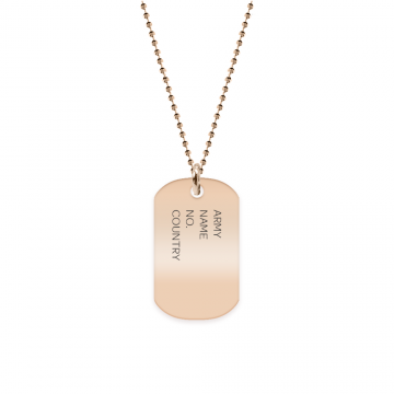 Army - Colier personalizat din argint 925 placat cu aur roz - dog tag