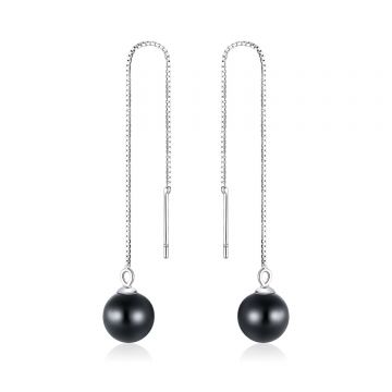 Cercei din argint Black Agate Drop