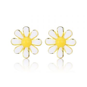 Cercei din argint Golden Daisy