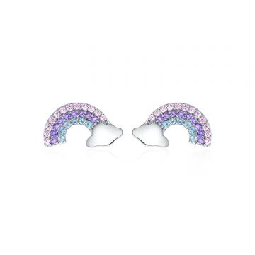 Cercei din argint Rainbow Clouds Studs