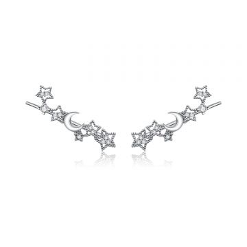 Cercei din argint Shining Stars & Moon