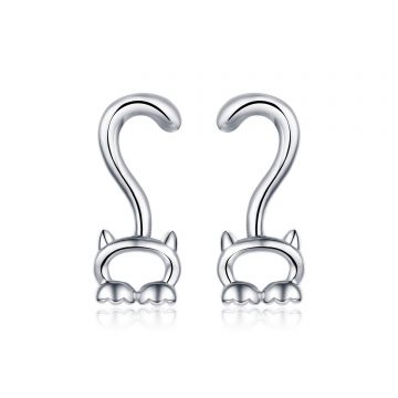 Cercei din argint Silver Cat Tail