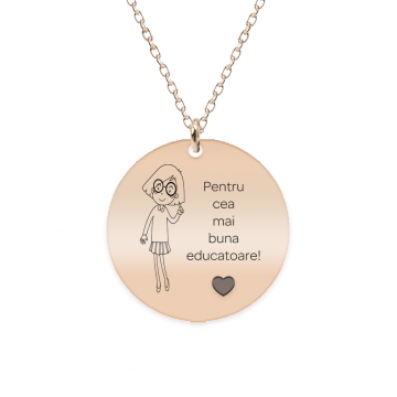 Charlotte - Colier personalizat educatoare din argint 925 placat cu aur roz