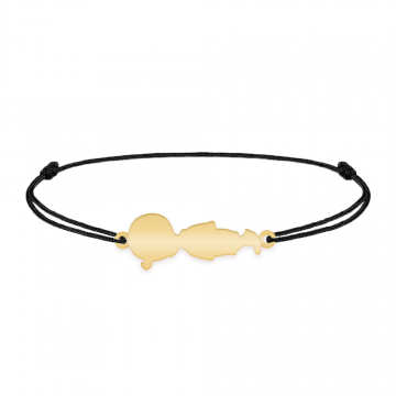 Child - Bratara personalizata snur baietel din argint 925 placat cu aur galben 24K