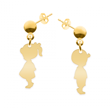 Child - Cercei personalizati copii cu tija din argint 925 placat cu aur galben 24K