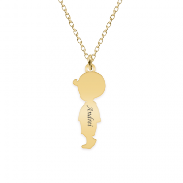 Child - Colier personalizat baietel din argint 925 placat cu aur galben 24K
