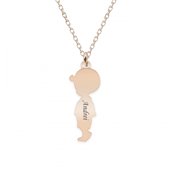 Child - Colier personalizat baietel din argint 925 placat cu aur roz