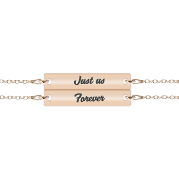 Chris - Set bratari personalizate tablita cu nume pentru cuplu din argint 925 placat cu aur roz