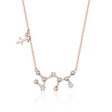 Colier din argint cu Constelatia Sagetator rose gold