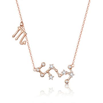 Colier din argint cu Constelatia Scorpion rose gold