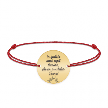 Discipulus - Bratara personalizata snur invatatoare din argint 925 placat cu aur galben 24K