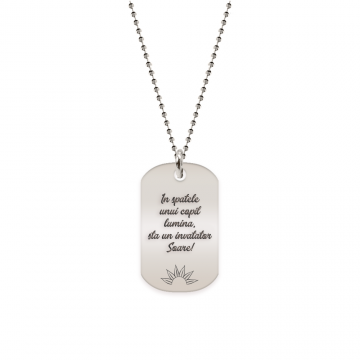 Discipulus - Colier personalizat dog tag invatator din argint 925