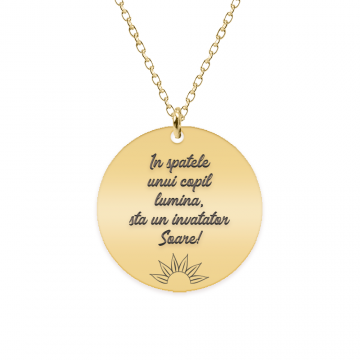 Discipulus - Colier personalizat invatatoare din argint 925 placat cu aur galben 24K