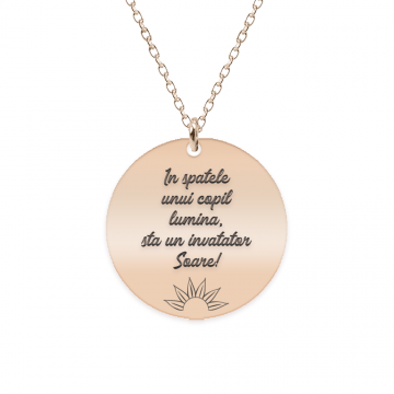 Discipulus - Colier personalizat invatatoare din argint 925 placat cu aur roz