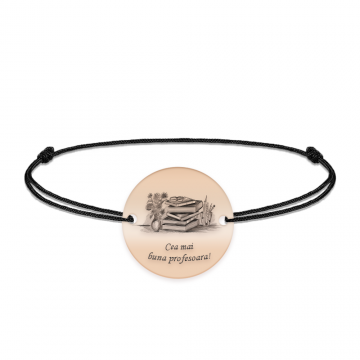 Doxa - Bratara personalizata snur profesoara din argint 925 placat cu aur roz