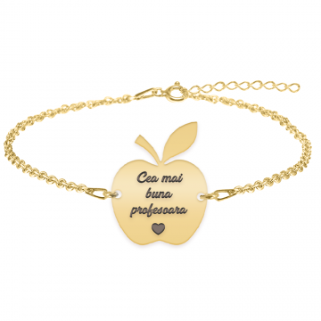 Elma - Bratara personalizata profesoara din argint 925 placat cu aur galben 24K