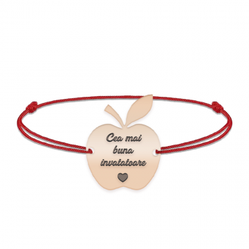 Elma - Bratara personalizata snur invatatoare din argint 925 placat cu aur roz