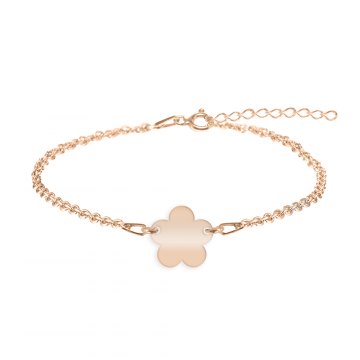 Esma - Bratara personalizata pentru picior cu floricica din argint 925 placat cu aur roz