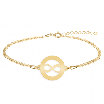 Eternity - Bratara personalizata infinit in cerc din argint 925 placat cu aur galben 24K