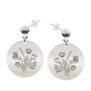 Flora - Cercei personalizati buchet flori cu tija din argint 925