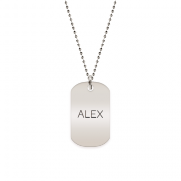 Freedom - Colier din argint 925 dog tag personalizat