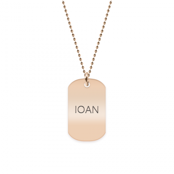 Freedom - Colier din argint 925 placat cu aur roz dog tag personalizat