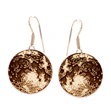 Full Moon - Cercei personalizati luna plina din argint 925 placat cu aur roz