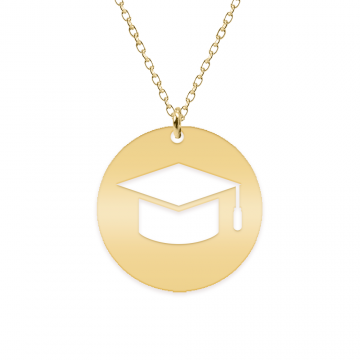 Gaudeamus - Colier personalizat absolvire din argint 925 placat cu aur galben 24K