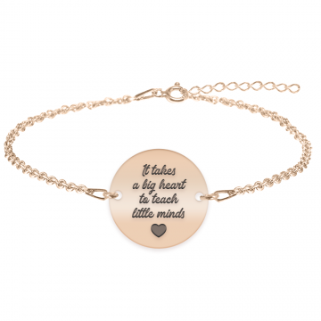 Graduatio - Bratara personalizata profesoara/invatatoare din argint 925 placat cu aur roz
