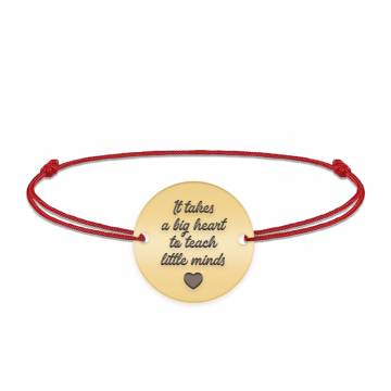 Graduatio - Bratara personalizata snur profesoara/invatatoare din argint 925 placat cu aur galben 24K
