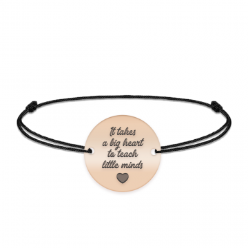 Graduatio - Bratara personalizata snur profesoara/invatatoare din argint 925 placat cu aur roz