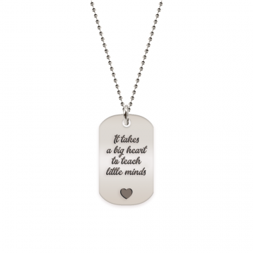 Graduatio - Colier personalizat dog tag profesor/invatator din argint 925