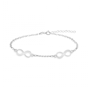 Infinito - Bratara personalizata pentru picior cu 2 infinituri din argint 925