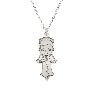 Little Angel - Colier personalizat baietel ingeras din argint 925