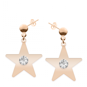 Little Star - Cercei personalizati steluta cu tija din argint 925 placat cu aur roz