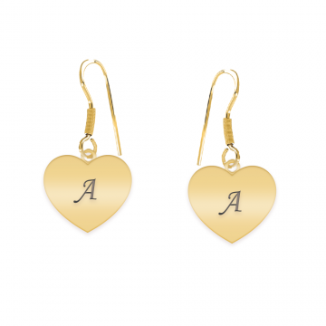 Lolita - Cercei personalizati inimioara cu tortita deschisa din argint 925 placat cu aur galben 24K