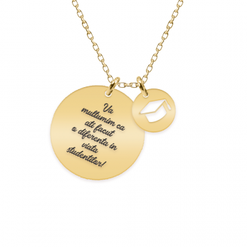 Magister - Colier personalizat profesor din argint 925 placat cu aur galben 24K