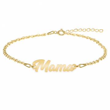 Mommy - Bratara personalizata din argint 925 placat cu aur galben 24K- Mama
