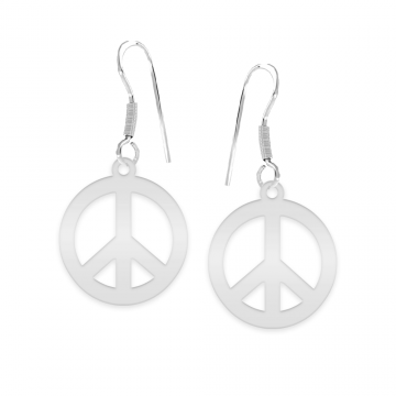 Peace - Cercei personalizati semnul pacii cu tortita deschisa din argint 925