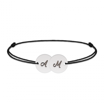 Penny - Bratara personalizata snur doi banuti din argint 925